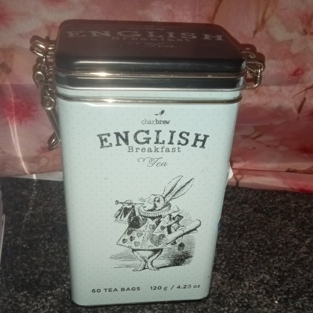 ALICE in WONDERLAND Charred Tea EMPTY Canister English Breakfast
